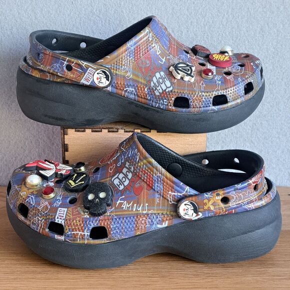 Crocs x Disney Cruella II Platform Clog Women’s Size 7 Rare HTF Multicolor Shoes - Picture 5 of 14